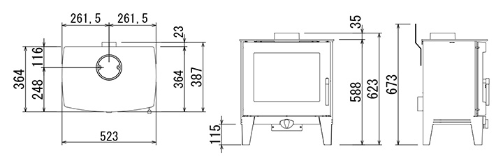 ストバックス フューチュラ 5 寸法図