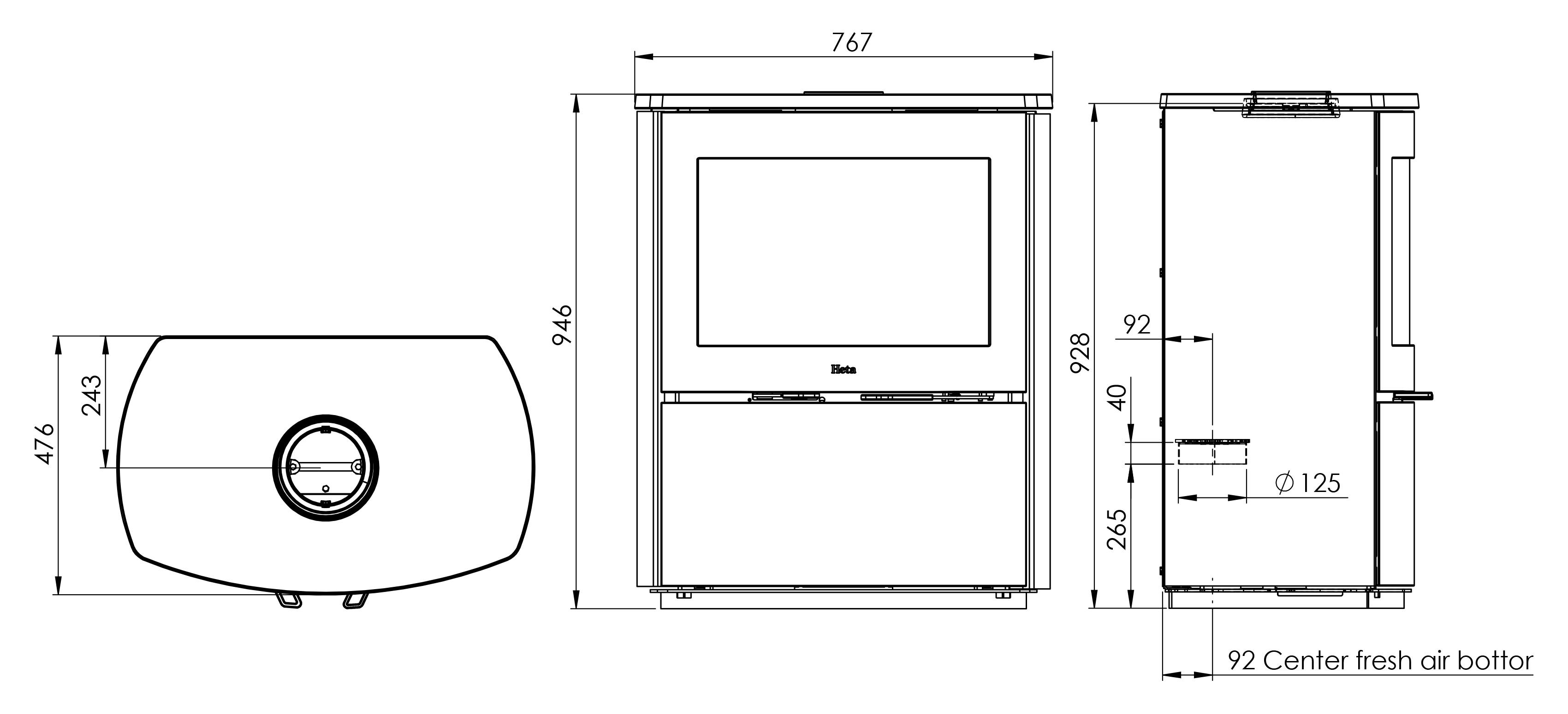 ヒタ ロギ ソープストーン 寸法図
